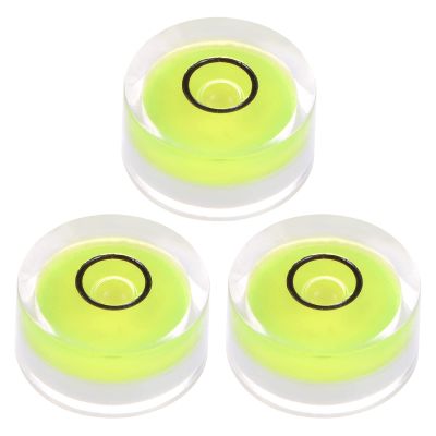 HARFINGTON 3pcs Round Bubble Level 18x9mm Mini Circular Bullseye Spirit Levels for Leveling Camera Tripod Telescope Workshop Turntable Pictures Frame, Lime