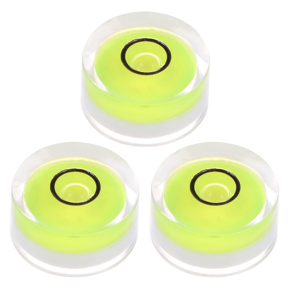 HARFINGTON 3pcs Round Bubble Level 18x9mm Mini Circular Bullseye Spirit Levels for Leveling Camera Tripod Telescope Workshop Turntable Pictures Frame, Lime