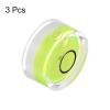 HARFINGTON 3pcs Round Bubble Level 18x9mm Mini Circular Bullseye Spirit Levels for Leveling Camera Tripod Telescope Workshop Turntable Pictures Frame, Lime view 3
