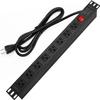 BTU Power Strip Surge Protector Rack-Mount PDU, 8 Right Angle Outlets Wide-Spaced, Mountable Power Strip Heavy Duty for Server Racks, Commercial, 300J (Black 10FT) view 1