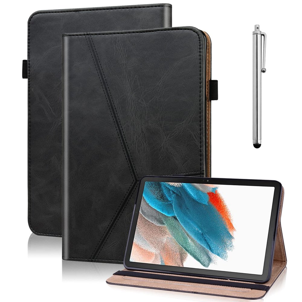 VODEFOX Case for Samsung Galaxy Tab S7 FE 12.4 Inch,PU Leather Stand Shockproof Cover with Card Slots Hand Strap for Galaxy Tab S7 FE - Black