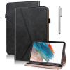 VODEFOX Case for Samsung Galaxy Tab S7 FE 12.4 Inch,PU Leather Stand Shockproof Cover with Card Slots Hand Strap for Galaxy Tab S7 FE - Black view 1