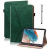VODEFOX Case for Samsung Galaxy Tab S7 FE 12.4 Inch,PU Leather Stand Shockproof Cover with Card Slots Hand Strap for Galaxy Tab S7 FE - Green view 1