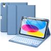 Hamile for iPad 11th 10th Generation Case with Keyboard - 7 Colors Backlit Wireless Detachable Folio Keyboard Cover with Pencil Holder for iPad 11-inch A16 2025 10th Gen 10.9 Inch 2022 (Blue) view 1