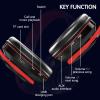 Bluetooth Wireless Over Ear Headphones, HiFi Stereo Sound Foldable Headset,Colorful LED Lights Headphones with Built-in Mic,Wired for School/Tablet Computer/PC/TV/Cellphones/Travel (Black Red) view 3