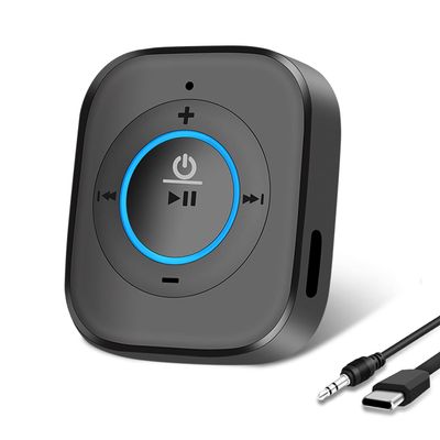 iDIGMALL Bluetooth 5.4 Receiver for Speaker, Wireless HiFi Music Adapter w/Built-in Mic for Hands-Free Calls for Car Home Stereo Wired Headphones with 3.5mm RCA Aux Jack, 20 Hrs Playtime, Multi-Point