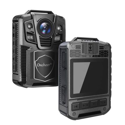 1080P Patrol Police Infrared Night Vision Body Camera with 64G SD Card, Shoulder & Waist Clip, Vedio Audio Recorder Bodycam with 2in Screen, 24H Continous Record for Law Enforcement Security Outwork