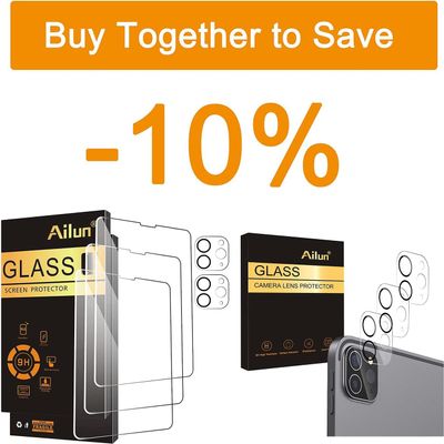 Ailun for iPad Pro 11 inch (4th/3rd/2nd Generation) and iPad Pro 12.9 Inch (6th/5th/4th Generation) Camera Lens Protector 3 Pack and Screen Protector for iPad Pro 11 inch 3 Pack+2 Pack Lens Protector