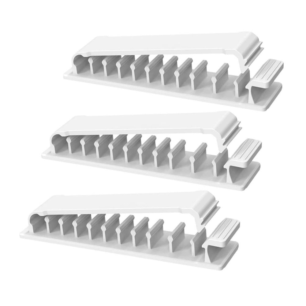 Hemobllo 3pcs Self Adhesive Cable Clips Cord Organizer for Efficient Cable and Car Durable and Easy to Install Slots for Tidy Charging Cords