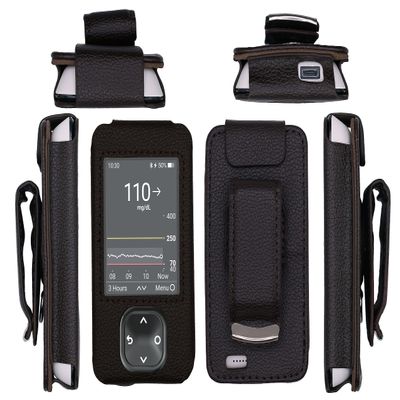Fitted Leather Case W/Screen Protector (Lanyard Included) for Dexcom G7 / G6 Receiver (Brown)