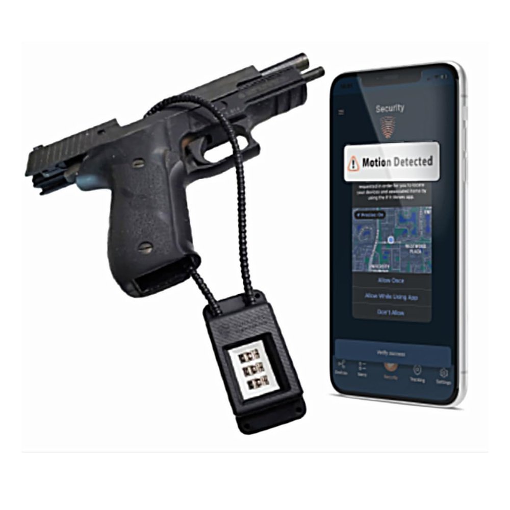 Gun Alert | 3-in-1 Cable Lock, Motion Sensor + GPS | Motion Detection & Recovery Tool | First Month Free Subscription | Instant Anti-Theft Alerts | Works 24/7 | Security & Safety for Your Gun