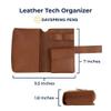 Dayspring Pens | Tech Cord & Accessories Travel Organizer for Electronics - Full Grain Leather. Add Organization to Your Power Cords and Cables. Message or Monogram Available. view 3