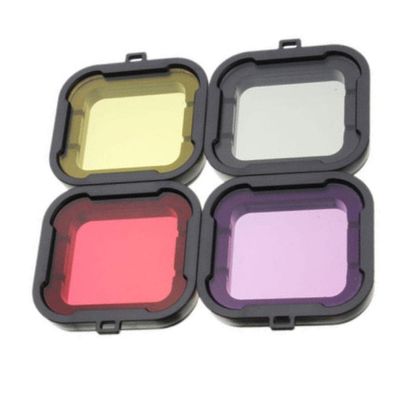 4 Colors Underwater Colorful Dimmable Diving UV Filter Camera Lens Cover Kit for GoPro Hero 4 3+