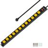 12 Outlet Long Power Strip, 2100 Joules Surge Protector, 6FT Power Cord, Wide Spaced Outlet Power Bar, Overload Protection Switch, Industrial Heavy Duty for Work Bench, Shop, Garage view 1