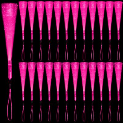 NUDALA 36 Pack Pink Glow Sticks Light Up Fiber Optic Stick Glow Wands Bulk with 3 Flashing Models for Valentine's Day Easter July 4th Party Favors Wedding Concerts