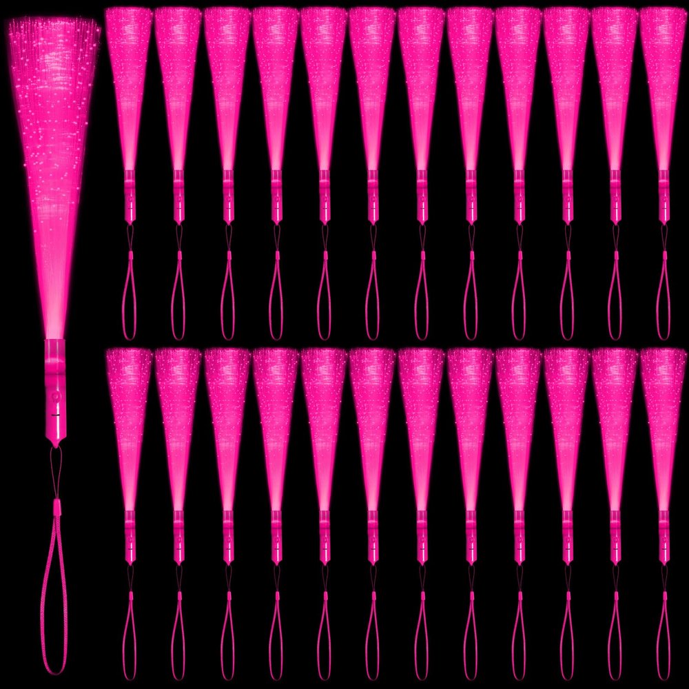 NUDALA 36 Pack Pink Glow Sticks Light Up Fiber Optic Stick Glow Wands Bulk with 3 Flashing Models for Valentine's Day Easter July 4th Party Favors Wedding Concerts