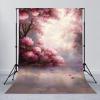 Avezano Cherry Blossom Backdrop Oil Painting Spring Flower Backdrops for Photography Wedding Ceremony Birthday Newborn Portrait Studio Booth Props, 6x8ft view 1