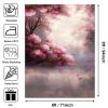 Avezano Cherry Blossom Backdrop Oil Painting Spring Flower Backdrops for Photography Wedding Ceremony Birthday Newborn Portrait Studio Booth Props, 6x8ft view 2