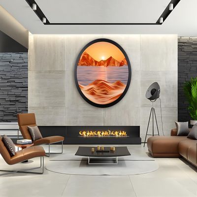 JYBBGO Sand Art, Sand Art Liquid Motion, 360 Rotate Wall Mounted Home Office Work Decor (23.6'', orange2)