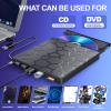 BPAKDU External CD/DVD Drive for Laptop, DVD Player for Laptop, 8 in 1 USB 3.0 Ultra-Slim Portable, CD Burner External Disk Drive Optical Compatible with Desktop Mac,Windows 11/10/8/7 Linux view 2