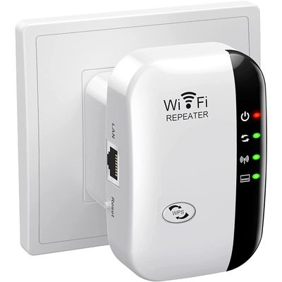 WiFi Extender Signal Booster Up to 3000sq.ft and 30 Devices, WiFi Range Extender, Wireless Internet Repeater, Long Range Amplifier with Ethernet Port, 1-Key Setup, Access Point, Alexa Compatible