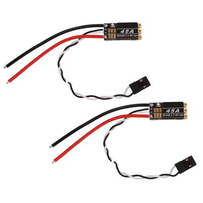 RiToEasysports RC Brushless ESC, 2Pcs 45A RC Drone Electronic Speed Controller with LED Light for FPV Crossing Drone Four Axes Drone