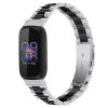 Compatible with Fitbit inspire 3 bands for women, Adjustable Watch Band Replacement Metal Strap Wrist Band for inspire 3 Fitness Wellness Tracker Women Men (Silver/Black) view 1