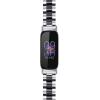 Compatible with Fitbit inspire 3 bands for women, Adjustable Watch Band Replacement Metal Strap Wrist Band for inspire 3 Fitness Wellness Tracker Women Men (Silver/Black) view 3