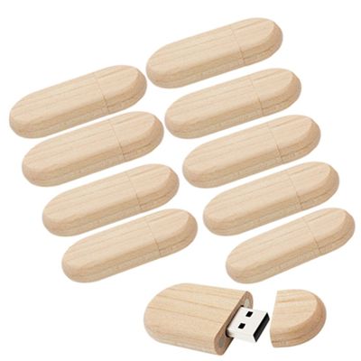 10 PCS Wooden USB Flash Drive Storage Stick USB Memory Stick (USB3.0 16GB)