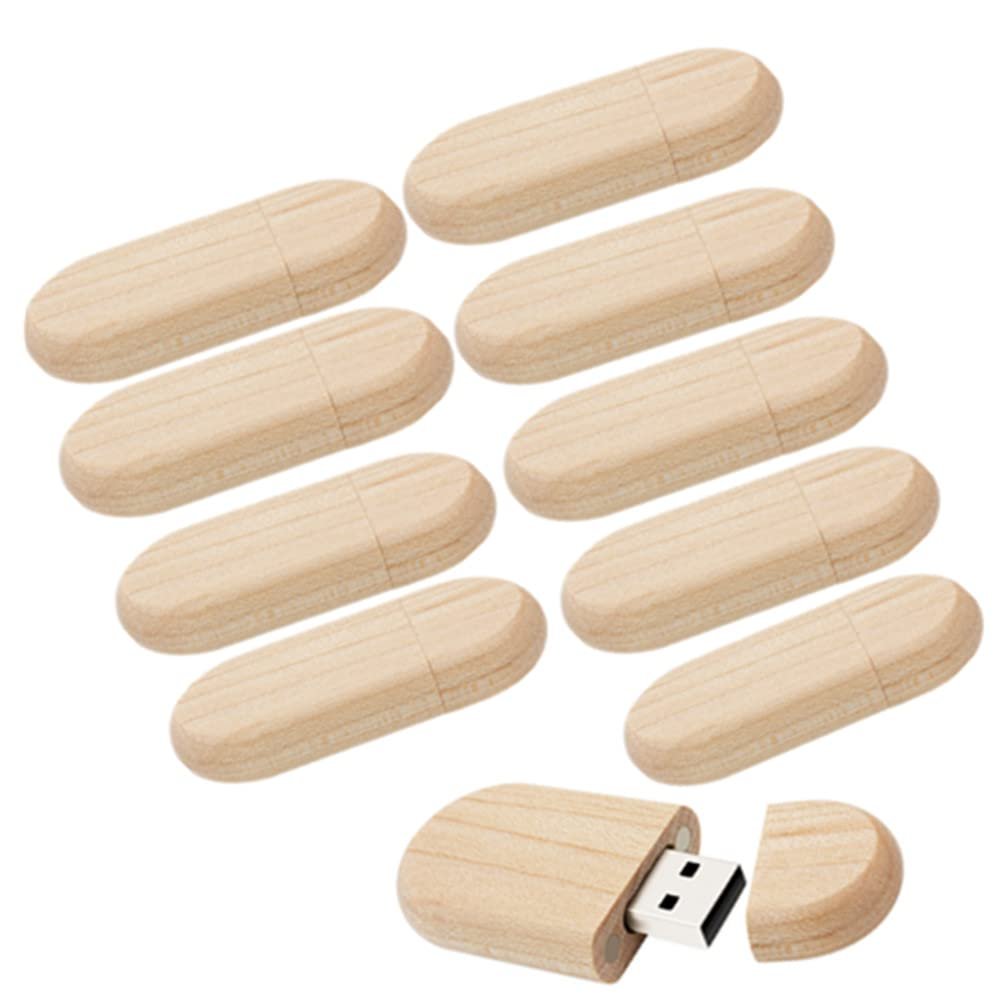 10 PCS Wooden USB Flash Drive Storage Stick USB Memory Stick (USB2.0 32GB)