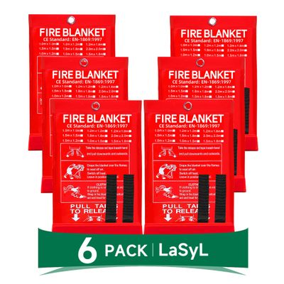LaSyL Blanket Emergency for Home, 40" x 40"(Pack of 6), Fire Supression Blanket Good for Home Safety, Kitchen, and Camping,Hurricane Preparedness Items