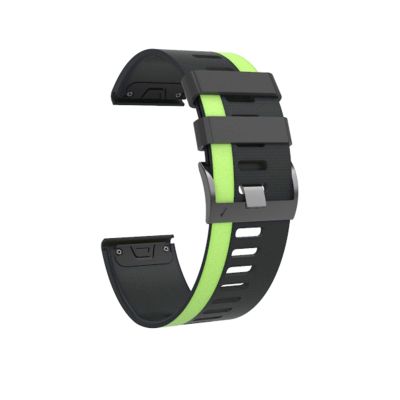 BKUANE 26 22mm Quick Release Watchband Strap for Garmin Fenix 6X 6 Pro Watch Easyfit Wrist Band Strap for Garmin Fenix 5X 5 3 3HR Watch (Color : Black Green, Size : 22mm Fenix 5 5Plus)