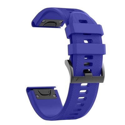 AXTI New Smart Silicone Replacement Strap for Garmin Fenix 6 6S 6X Pro 5 5X Plus 3 3 HR 935 MK Quick release Wristband 22 26mm Correa (Color : Dark blue, Size : Black Black Clasp)