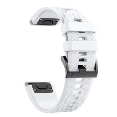 AXTI New Smart Silicone Replacement Strap for Garmin Fenix 6 6S 6X Pro 5 5X Plus 3 3 HR 935 MK Quick release Wristband 22 26mm Correa (Color : White, Size : Black Black Clasp)