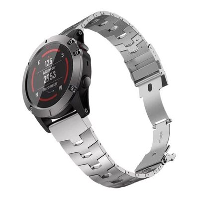 DAVNO Quick Fit Titanium Alloy+Stainless Steel Watchband For Garmin Fenix 7X 7/6 6X Pro 5X Plus Strap Band MARQ/Enduro Belt Bracelet (Color : Silver, Size : 22mm Width)