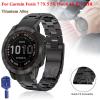 DAVNO Quick Fit Titanium Alloy+Stainless Steel Watchband For Garmin Fenix 7X 7/6 6X Pro 5X Plus Strap Band MARQ/Enduro Belt Bracelet (Color : Silver, Size : 22mm Width) view 2