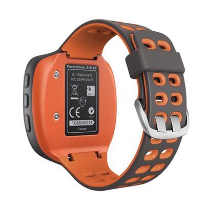 MGTCAR Colorful Sport Silicone Watchband for Garmin Forerunner 310XT Watch Replacement Watch Strap (Color : Gray Orange, Size : Forerunner 310XT)