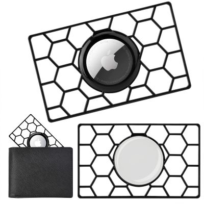 2PACK Wallet Case Holder for Airtag, Slim Thin Card Case Holder for Apple AirTag Size of a Credit Card for Purse, Handbag, Clutch (Black)
