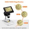 HDCSUN 1000X Digital Microscope with 4.3 Inch Screen, Rechargeable Battery, Ircuit Board Repair Soldering PCB Coins, with 8 Adjustable LED Lights, for Adults Kids (Size : Metal Stand) view 4