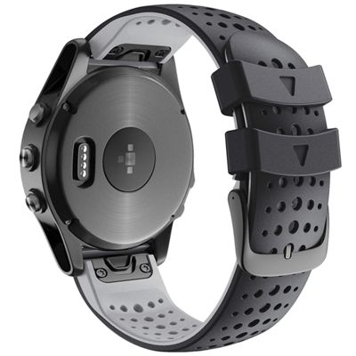 MGTCAR 26 22MM Quick Release Watchband Strap for Garmin Fenix 7 7X 6 6X Fenix 5 5X 3 3 HR 935 Watch Silicone Easyfit Wrist Band Strap (Color : Black Gray, Size : Forerunner 935 945)
