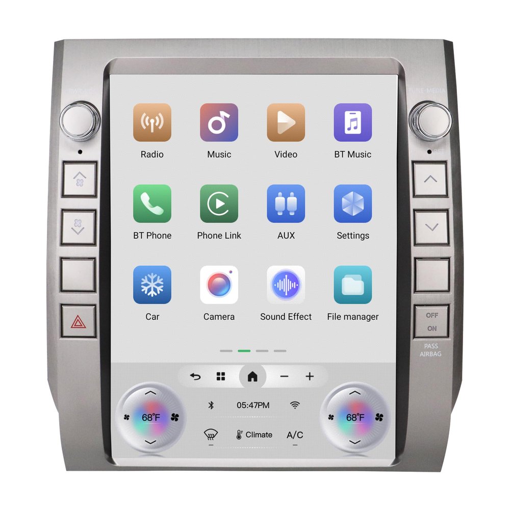 Cidava T-Style Car Radio, CarPlay Stereo for Toyota Tundra 2014-2021, 12.1 Inch Android Head Unit Replacement Support Wired and Wireless Car Play/Android Auto, AM/FM Radio, Back-Up Camera