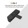 Compact Desk Edge Clamp Power Strip with 6-Outlet,3-USB-A-Port,Fit 2.4" Tabletop Edge,Table Leg.Meeoueoiu Desktop Mount Charging Power Station for Office Home,6.56ft Extension Cord,Black view 2