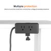 Compact Desk Edge Clamp Power Strip with 6-Outlet,3-USB-A-Port,Fit 2.4" Tabletop Edge,Table Leg.Meeoueoiu Desktop Mount Charging Power Station for Office Home,6.56ft Extension Cord,Black view 4