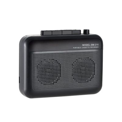 Portable Cassette Player Recorder with Bluetooth Transmitter, Small Cassette Tape Player with Headphone Jack, Build-in Speaker, Microphone Jack, Powered by AC Adapter or AA Battery- Black