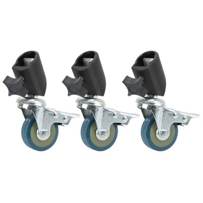 22Mm Swivel Caster Wheels for Lights Stands Photography Tripods, 3pcs Set Light Stand Swivel Casters with Brake, for Photography Lights Photo Video