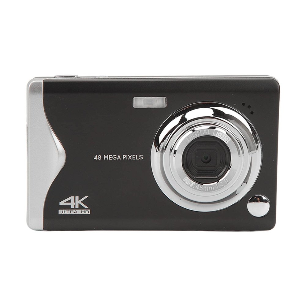 4K Digital Camera for Photography, 48MP 16X Zoom USB Vlogging Camera with 3 Inch LCD Screen, Portable Anti Shake Camera Built in Fill Light for Teens Kids Beginners (Black)
