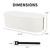 FABROK Cable Management Box with 10 Cable Ties, Cable Organizer Box for Power Strips, Surge Protectors, Chargers, Adapters, TV Computer Wires Cable Hider Organizer Box for Home/Office (Large/White) view 2