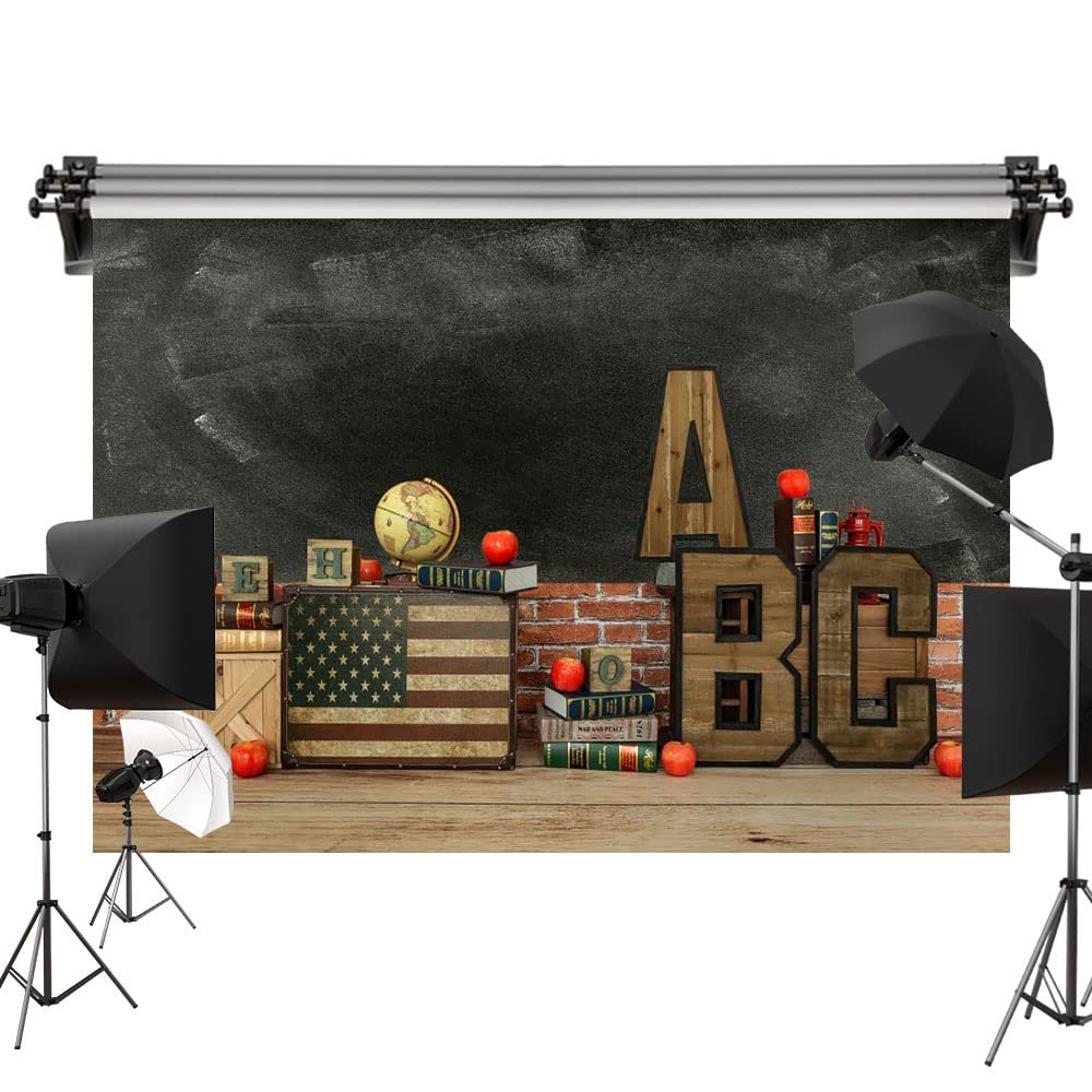 Kate 10x6.5ft/3x2m Back to School Photography Backdrops Blackboard Backgrounds Computer Printed Cloth Background Photo Video Studio Props