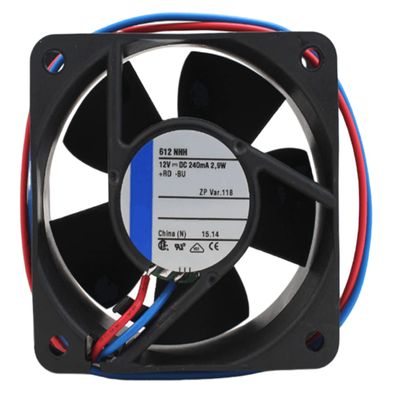 12V 612NHH 240mA 2.9W 6025 Cooling Fan 2-Wire