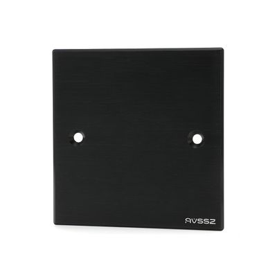 AVSSZ Type 86 Panel Al Alloy Brushed, 1/2/3/4 Hole/Blank Blank Plate Fits Type D Module XLR USB Speaker RJ45 Network RCA BNC Cable Connector Mount, 10PCS/Pack (Type 86 Blank Panel-No Hole,Black)